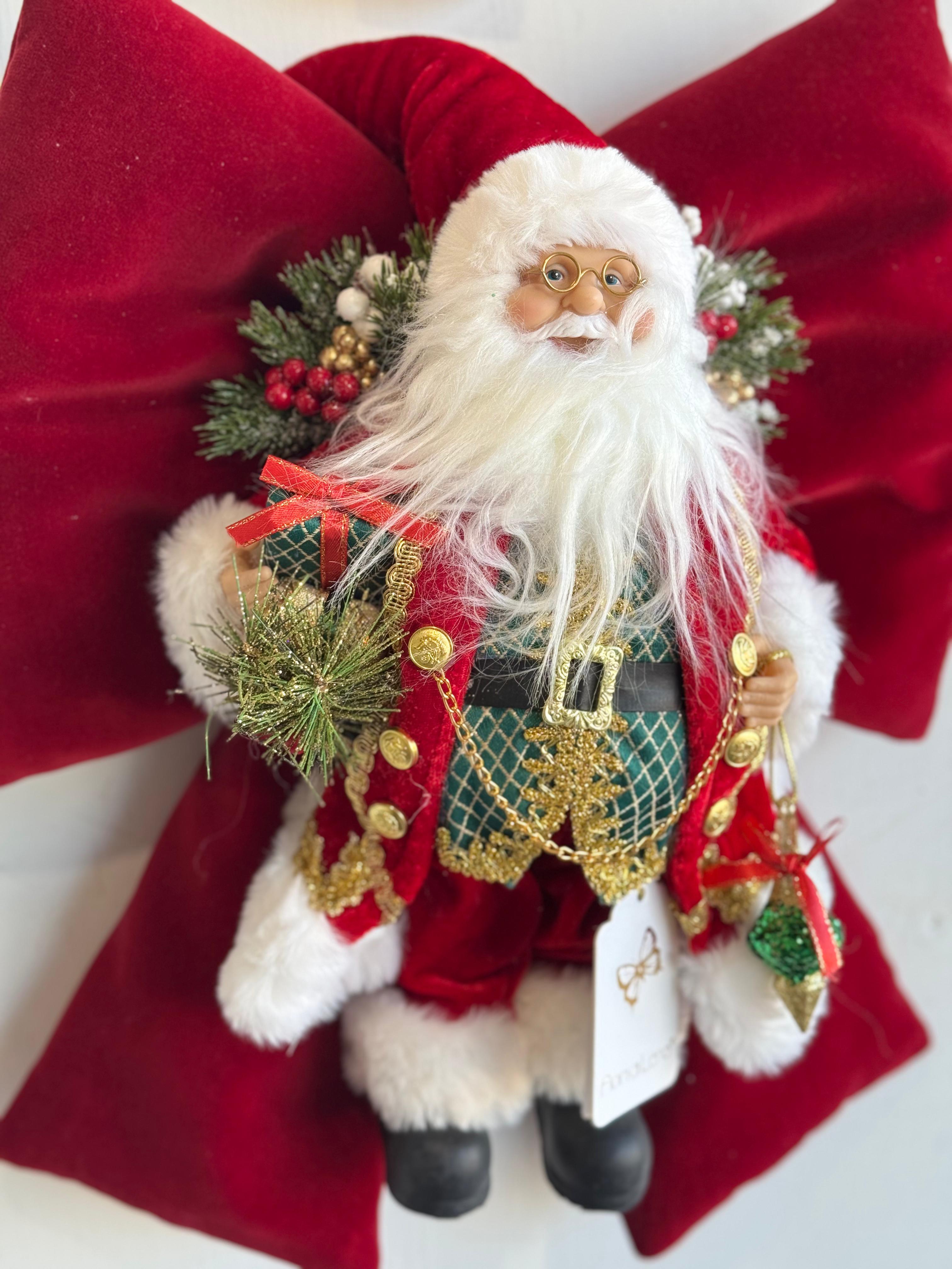 Fiocco in velluto rosso con babbo natale - Collezione 